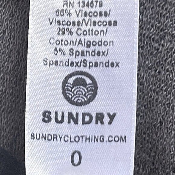 Sundry Camo Charcoal Gray Kick Flare Ankle Pants Size 0 Drawstring Lounge Track - Picture 10 of 11